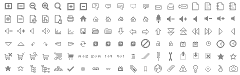 A preview of the mini pixel web icons