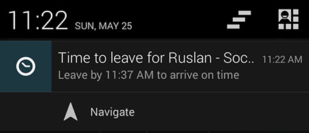 Google Now notification